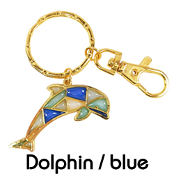 ステンドキーチェーン/イルカ