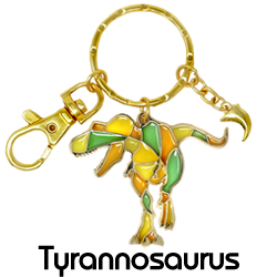 ステンドキーチェーン/ティラノサウルスグリーン