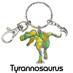 ステンドキーチェーン/ティラノサウルスグリーン